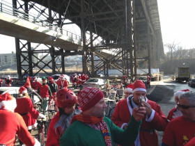 The line was just forming to get into Lakefront Brewery.