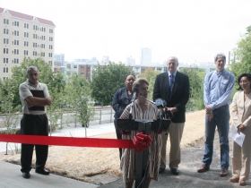 Julilly Kohler at the opening of the Trestle Stair.