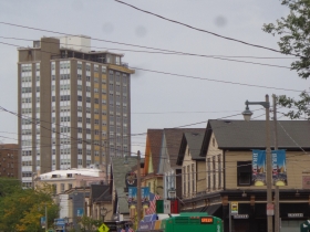 A view down Brady Street with Edgewater Terrace in the distance.