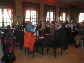 Listening to a speech at Casablanca.