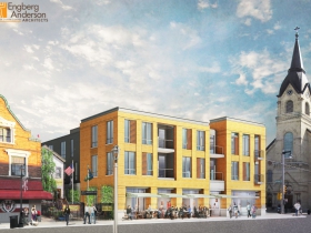 Brady Street Apartment Building Rendering SW View