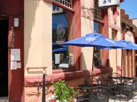 Sidewalk patio.