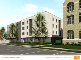 Griot Apartments - 5th Street Parking View