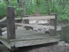 A collapsed bridge