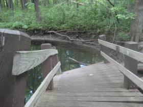 A collapsed bridge