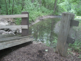 A collapsed bridge