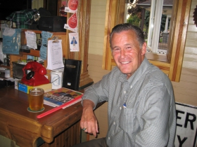 Ald. Bob Donovan enjoys a beer.
