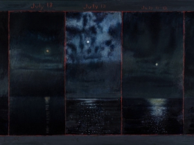 David Niec: July Moon Cycle Over Lake Michigan (panel 3)