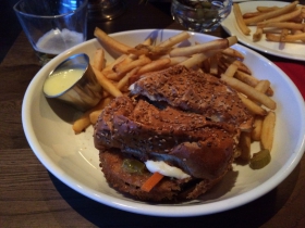 Eggplant Parmigiana sandwich