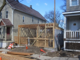 New house rising on E. Kane Pl.