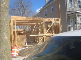 New house rising on E. Kane Pl.