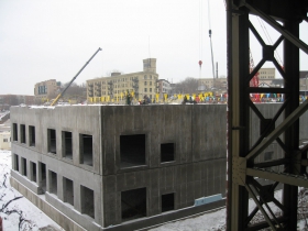 Construction of the River House apartment complex