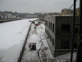 Construction of the River House apartment complex