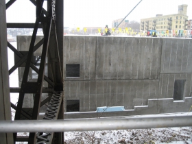 Construction of the River House apartment complex