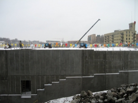 Construction of the River House apartment complex
