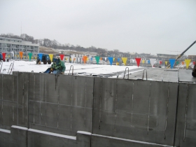 Construction of the River House apartment complex