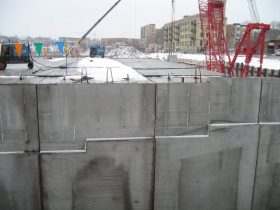 Construction of the River House apartment complex