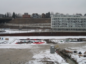 Construction of the River House apartment complex