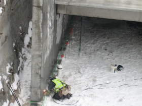 Construction of the River House apartment complex