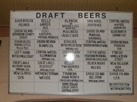 The beer selection at Romans' Pub.