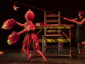 (L to R) Juliet Petrus as Fire and a Florentine Opera Chorus Member