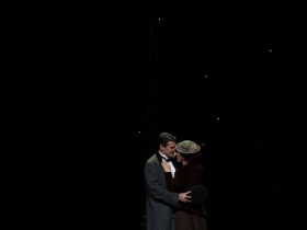 Sister Carrie at the Florentine Opera. Scenic design by Kris Stone, lighting design by Noele Stollmack, costume design by Rachel Laritz , wigs and makeup by Dawn Rivard. Photo by Kathy Wittman