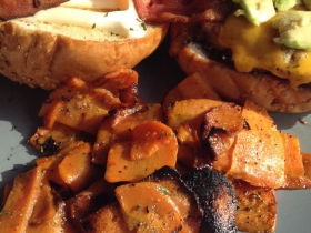 Blackened Chicken Bacon Avocado Sandwich with melted cheddar