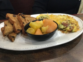 Bacon and avocado omelet