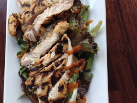 La Masa: Peach Caprese with grilled chicken