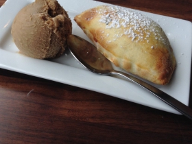 La Masa: Banana Nutella empanada with dulce de leche ice cream