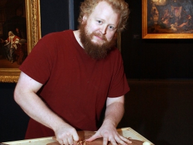 Nate Mortensen, Guitar maker. Photo by Erol Reyal