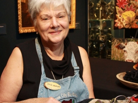 Joyce Krueger from Cream City Rug Hooking Guild. Photo by Erol Reyal
