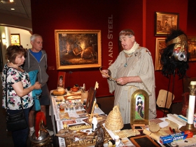 Display of Encaustic Painting and Wax in Art by Architect, John Peine, Wauwatosa, WI. Photo by Erol Reyal