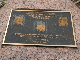 Victory Over Violence Park Marker