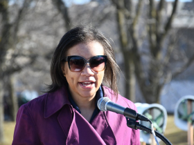 Nicole Robbins Speaking at Five Points Lofts Groundbreaking