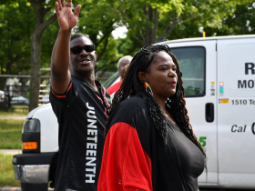 County Executive David Crowley, Supervisor Sequanna Taylor in 2023 Juneteenth Parade