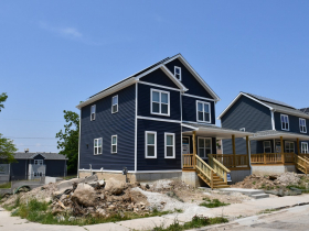 New Houses With New Apartments In Background