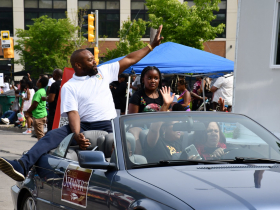 Alderman Russell W. Stamper, II in 2023 Juneteenth Parade