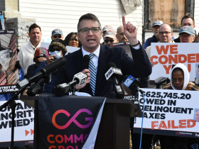 Evan Goyke at Common Ground Crowd at Highgrove Holdings Press Conference