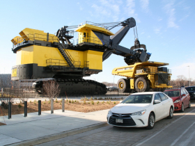 Komatsu Shovel and Truck (Car for size comparison)
