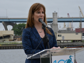 Jennifer Bolger Breceda at Jones Island Press Conference