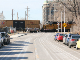 Union Pacific Train Crosses E. Greenfield Ave.
