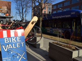 The Bike Valet was brimming with bikes