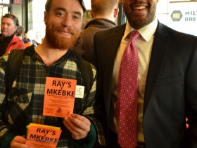 Bike advocate and founder of the Underwear Bike Ride Steve Roche and State Representative Mandela Barnes