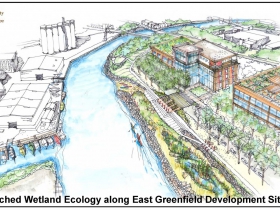 East Greenfield Waterfront. Rendering by SEH.