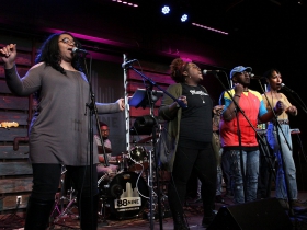 B~Free, voted as Radio Milwaukee's 10th Annual Solo Artist Of The Year, performed at the The Backline kickoff event held at the 88Nine Radio Milwaukee, 220 E. Pittsburgh Ave., Thursday April 5, 2018.