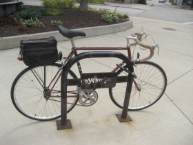 Michael Horne's bike parked at The Waterfront