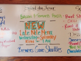 O'Lydia's specials board.