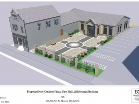 Proposed New Outdoor Plaza, New Hall & Relocated Building