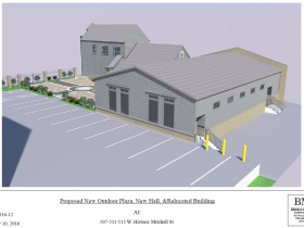 Proposed New Outdoor Plaza, New Hall & Relocated Building